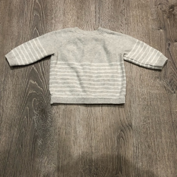 Cloud Island. Target. 0-3 months. Button up. Sweater. Grey w/ stripes. - Picture 4 of 4